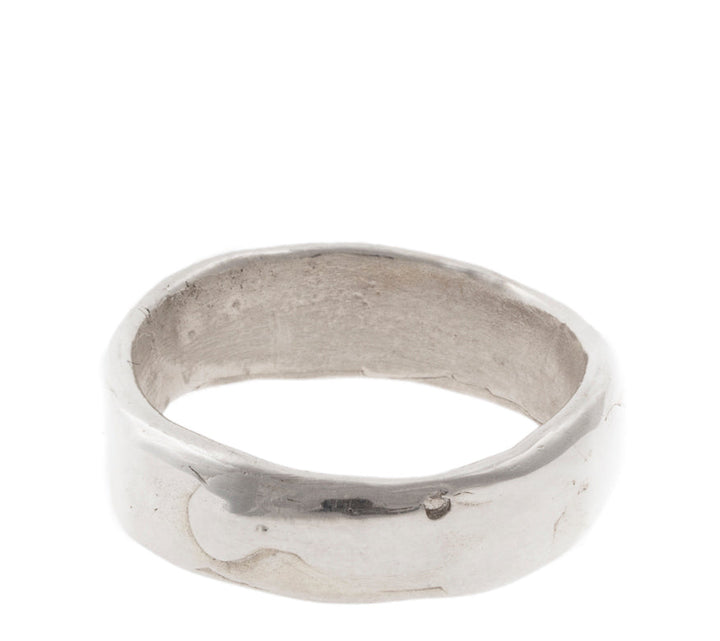 Silver ring on a white background