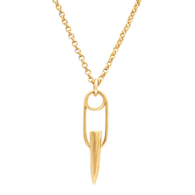 Safety Spike Drop Pendant Gold