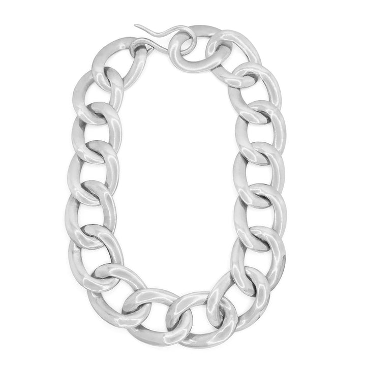 A sterling silver XXXL chain link necklace with a glossy finish.