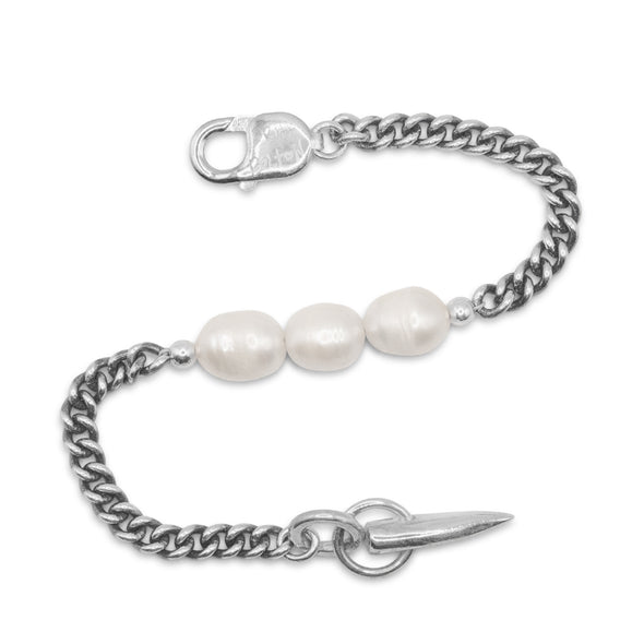 Pearl Curb Chain Bracelet