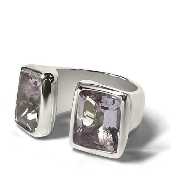 Open Gemstone cocktail ring Pink