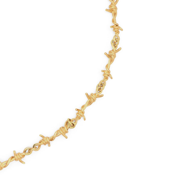 Barbed Wire Necklace Gold