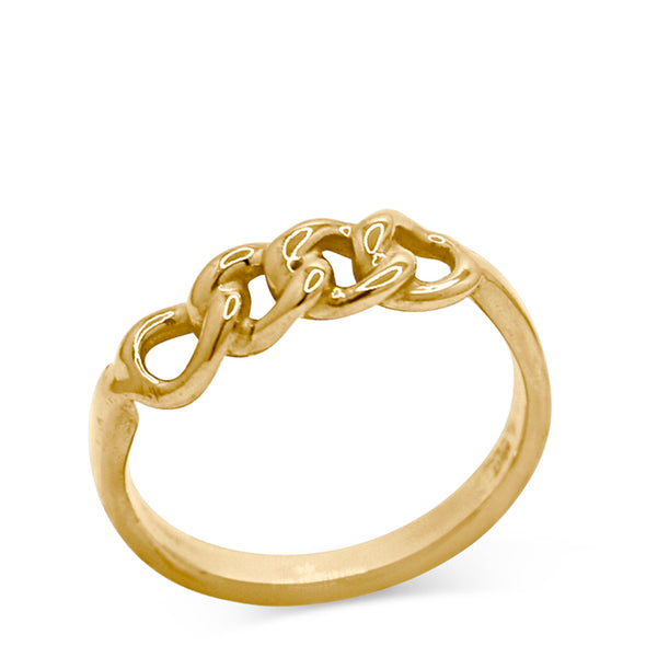 Tiny Chain Link Ring 14k