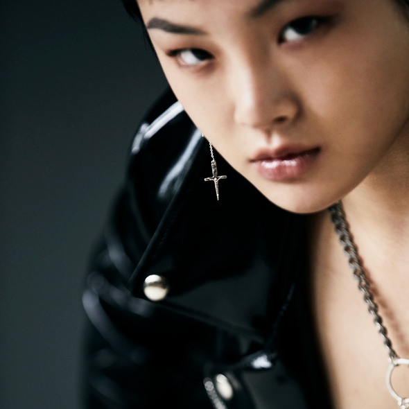 Crucifix Dagger Threader Earring