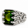 Snake Signet Ring Green Tourmaline