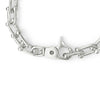 Silver chain bracelet on a white background