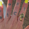 Sacred Gem Snake Ring 14k