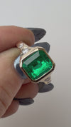 Emerald & Diamond Band 14k