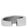 silver thick ring with gap shot on white background