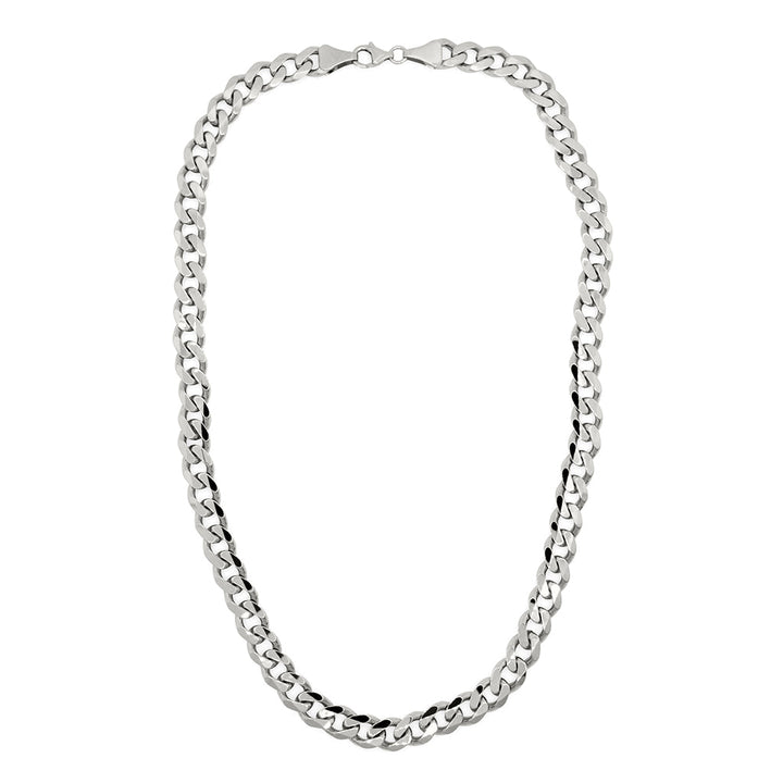 classic curb chain in sterling silver, shot on white background