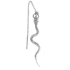 sterling silver snake pendant hanging from silver Threader chains