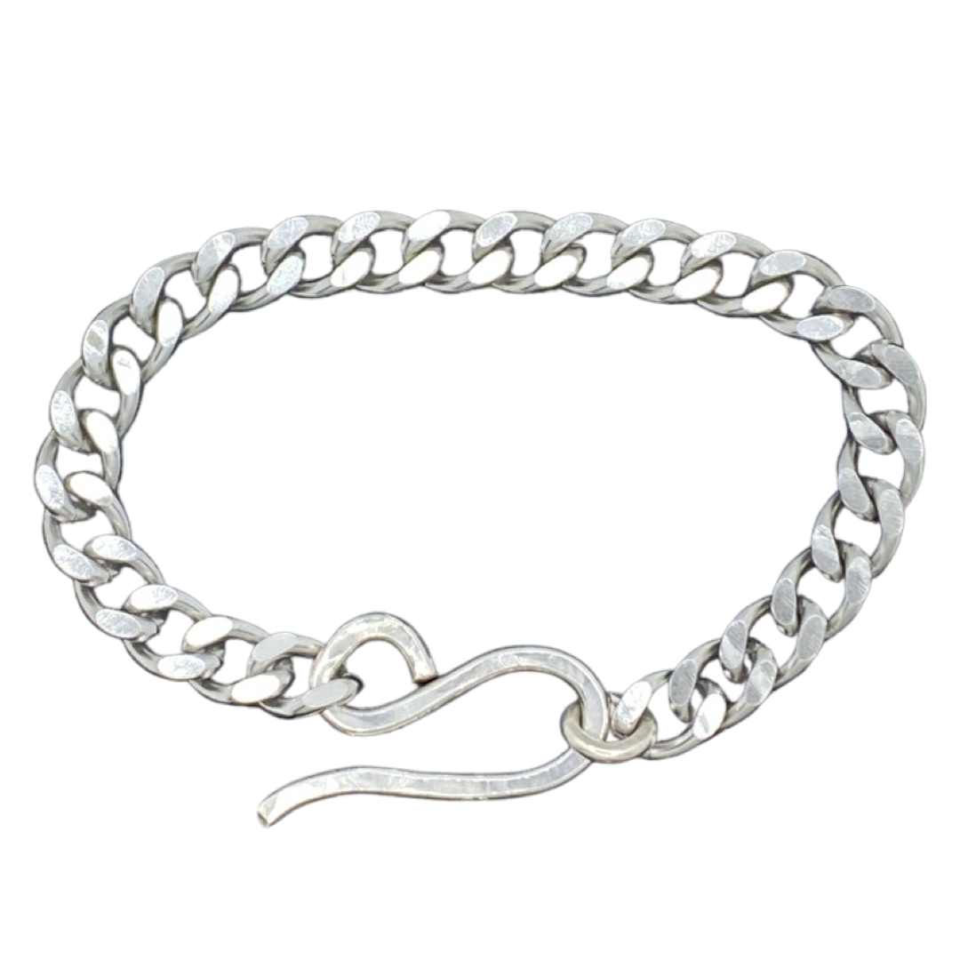 Hook Curb Bracelet  Sterling Silver, Brooklyn Jewelry – www