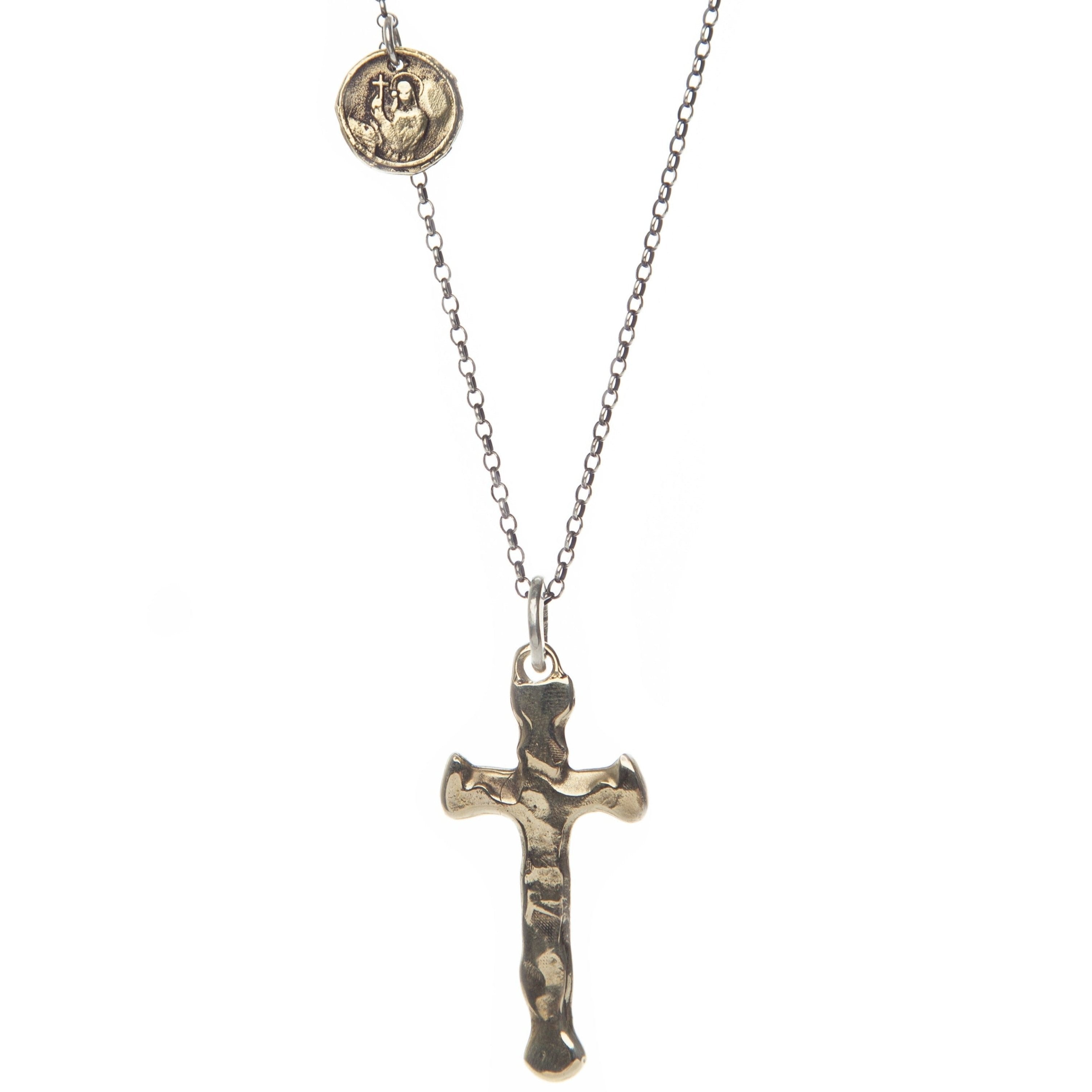 Cross Coin Necklace Silver Chain Brooklyn Jewelry www.brittbolton