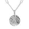Sterling Silver antique style coin hanging from a hypoallergenic Sterling Silver paperclip chain