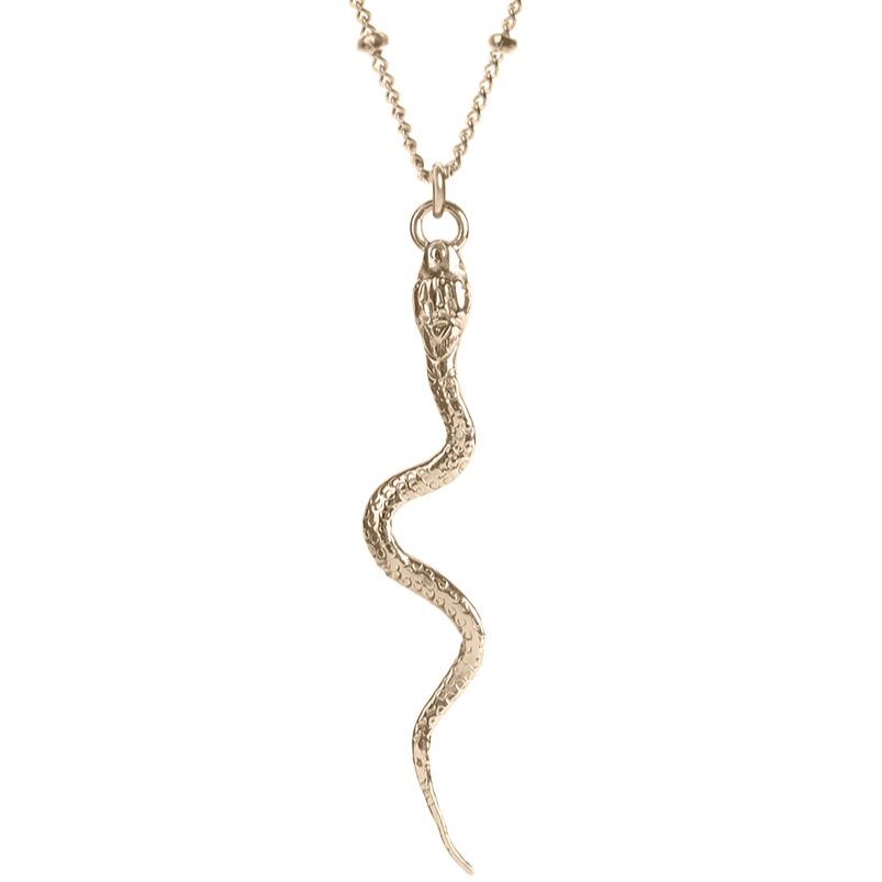 Snake Pendant Beaded Chain 16