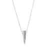 sterling silver spike pendant hanging from sterling silver rolo chain