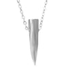 sterling silver spike pendant hanging from sterling silver rolo chain