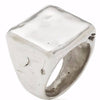 Handmade Sterling Silver square signet ring with a melted texture surface.