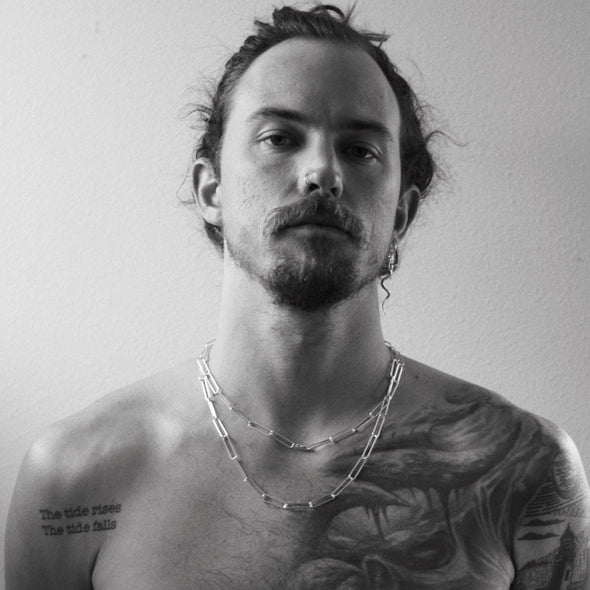 male model wearing our paperclip chain