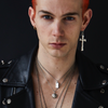 male model wearing our maiden coin necklace